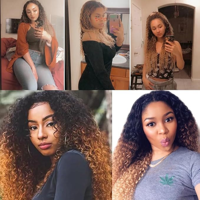 4/27 Human Hair Bundles Ombre Blonde Water Wave Bundle Niegmeag Virgin Soft and Sikly Remy Hair 3 Bundles 16 18 20 Inch Double Weft Hair Weave