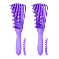 Hair Brush for Afro America/African Hair Textured 3a to 4c Kinky Wavy/Curly/Coily/Wet/Dry/Oil/Thick/Long Hair, Detangling Brush for Women (2 pcs, Purple-Purple)