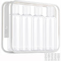 Moonlik Clear Toiletry Travel Bottles, 3.4oz/100ml TSA Approved Empty Containers with Toiletry Bag - Cosmetic Kit with Labels for Shampoo, Conditioner, Lotion, and Airplane Accessories(4Pack, White)