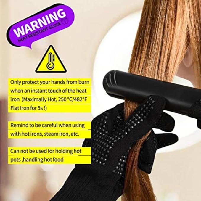 Heat‑Resistant Gloves–Silicone‑Grip Protection for Hair Styling, Curling & Flat Iron, Heat Press, Sublimation–Universal Fit