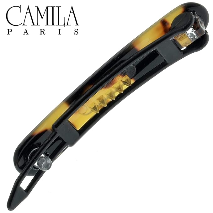 Camila Paris CP2800 French Hair Barrette Clip for Girls, Handmade, Tokyo, Metal-Free Closure Strong Hold Grip Hair Clips for Women, No Slip and Durable Styling Girls Hair Accessories, Made in France
