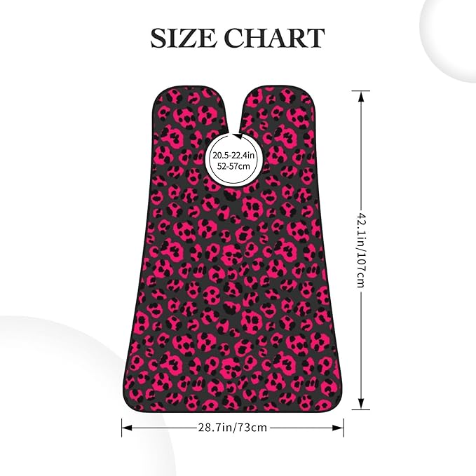 Waterproof Beard Grooming Bib, Luxury Pink Dark Gray Leopard Cheetah Print Shave Bib, Non-Stick Hair Catcher for Shaving Trimming, Apron Essential for Men Dad