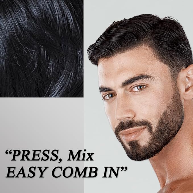 Edbe Hair Color Easy Comb Oriental Black (2 Pack) - Grey Hair Mustache and Beard Coloring for Men with One Application Kit…