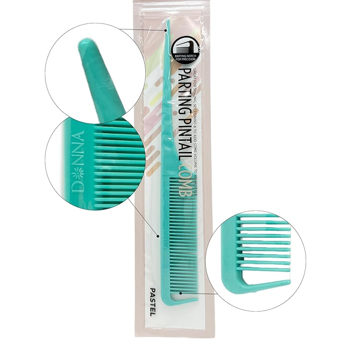 Donna Rat Tail Comb - Professional Parting Comb for Precision Styling, Ideal Rat Tail Combs for Sectioning and Hair Parting, Durable and Heat Resistant, Perfect for Salon and Home Use (GREEN)