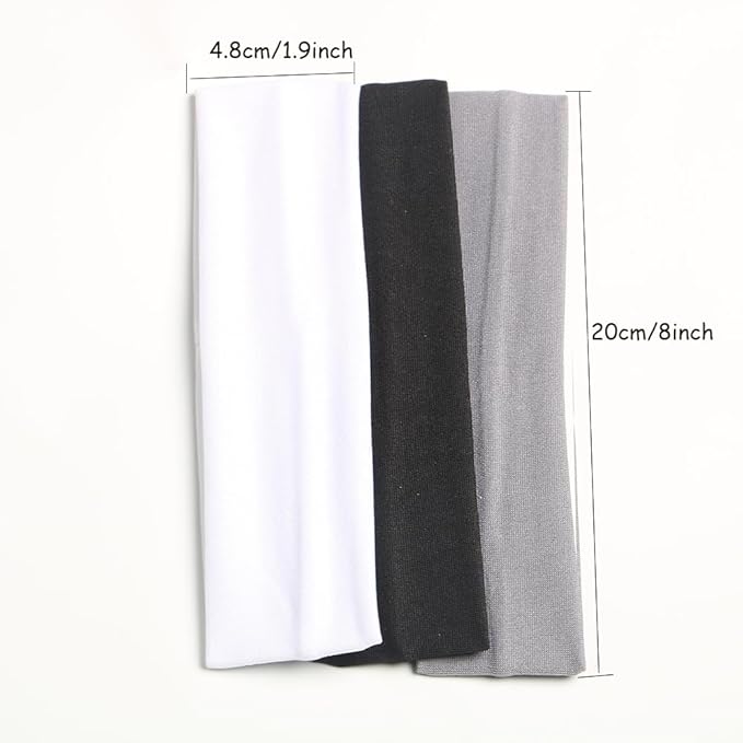 Headbands for Women,12PCS,Soft Stretch Elastic Yoga Sport Headbands