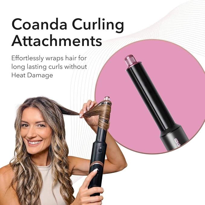 SRILabs StyleWrap Pro 7-in-1 Coanda Air Hair Multi Styler Dryer Brush with Negative Ions, Lighter and Foldable Design, Quiet Brushless Motor, Aviation-Grade Aluminum, Memory Function