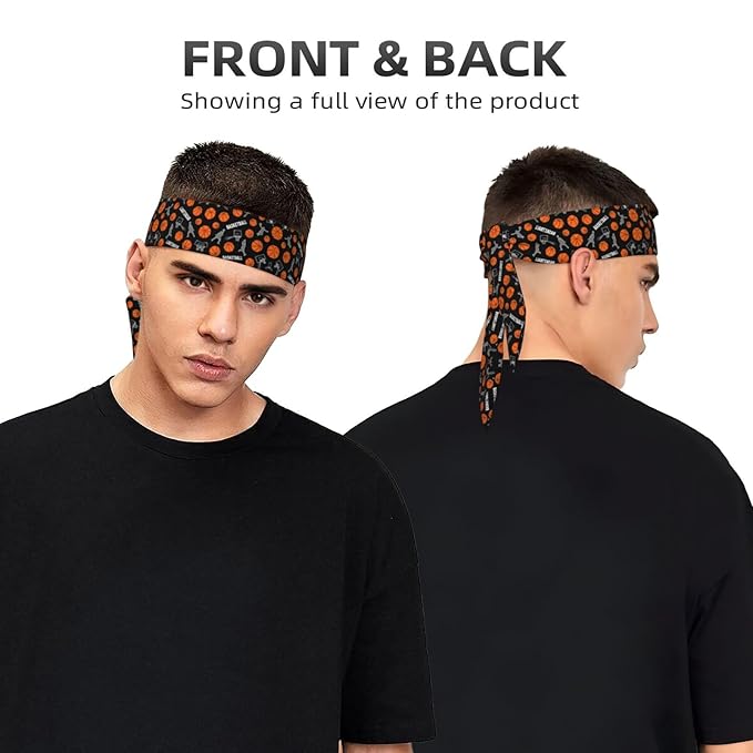 Men's Women Game Sports Basketball Print Sports Sweat Band Multi Style Fashion Head Ribbon Headwear for Yoga Fitness Shower