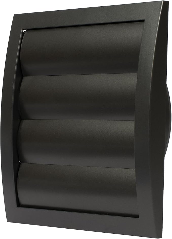 Repa Market 6 Inch Anthracite Dryer Vent Hood/Duct Cover for Walls or Ducting/ABS Plastic Grille with Flaps & Insect Screen/Exhaust and Dryer Vent Covers for Indoor & Outdoor Use