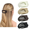 Flat Hair Clips for Women - 4 Pack Matte Lay Flat Claw Clips, Non-Slip Strong Hold Duckbill Clips for Thick/Thin Hair, Neutral Color Hair Accessories for Daily Styling