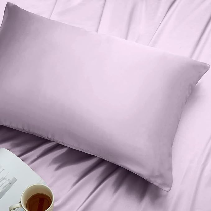 Purple Silk Pillowcase for Hair and Skin Made in USA, Pure 22 Momme Silk Pillow Cases Queen with Zipper, 6A Grade, Anti Aging, Anti Acne, Hypoallergenic, 1 Pc 20"x30" (Queen, Purple)