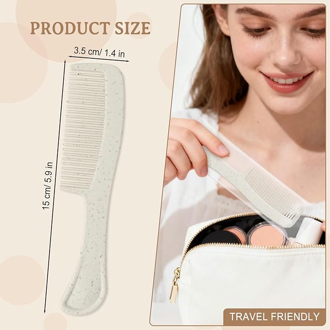 Combs in Bulk Individually Wrapped, 50 Pack Disposable Hair Combs for Hotel, Salon, Home Care and Travel (Wheat)