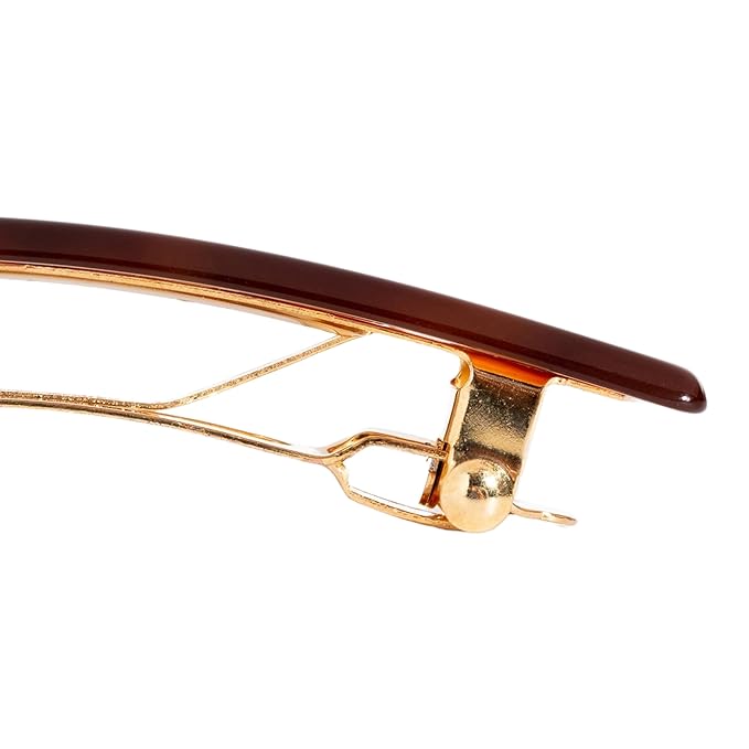 Tortoise Hair Barrette for Thin Hair, Classic Rectangle French Barrette for Women, Lightweight and Comfortable, Strong Hold | France Luxe