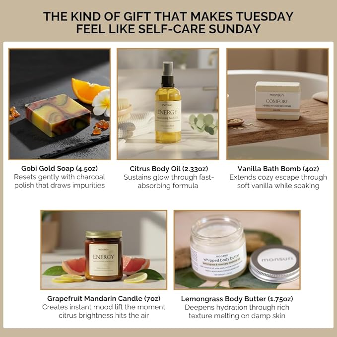 Gifts for Best Friend Woman | Bestie Boost Self Care Gift Set. 5-Piece Pampering At Home Spa Kit with Candle, Bath Bomb, Body Butter, Soap Bar, Body Oil. Best Friend Birthday Gifts for Women