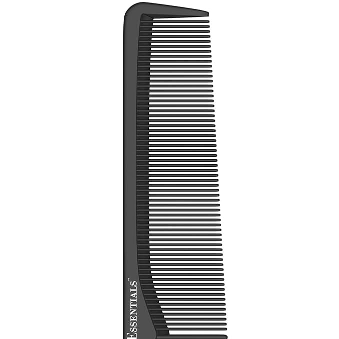 Styling Comb (5 Pack) | Professional 7 Inch Black Carbon Fiber Anti Static Chemical And Heat Resistant Comb For All Hair Types | Fine and Wide Tooth Combs For Men and Women | By Bardeau Essentials
