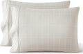 Bare Home Microfiber Pillow Cases - King Size Set of 2 - Cooling Pillowcases - Double Brushed - Pillowcases 2 Pack - Easy Care (King, Grid – Stone/White)