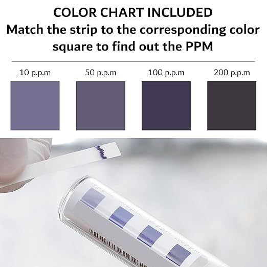 Chlorine Test Strips for Restaurants & Food Services, 4 x Vial of 100 Sanitizer Testing Kits, Precise Bleach Test Strips, 0-200 PPM Testing Kit for Sanitizing Solutions by FryOilSaver Co. FMP 142-1362