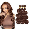 Brown Human Hair Bundles Chocolate Brown Body Wave Bundles Hair Extensions 30 32 34 Inch Grade 8A Brazilian Virgin Remy Hair 3 Bundles Double Weft Real Color 4 Hair Weave