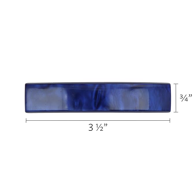 Navy Blue Hair Barrette for Thin Hair, Classic Rectangle French Barrette for Women, Lightweight and Comfortable, Strong Hold, Nacro Ocean | France Luxe