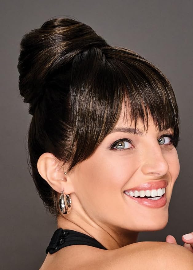 Hairuwear Hairdo Trendy Fringe and Bun Hairpiece With Fashionable Bangs and Side Piece, SS14/88 Rooted Golden Wheat