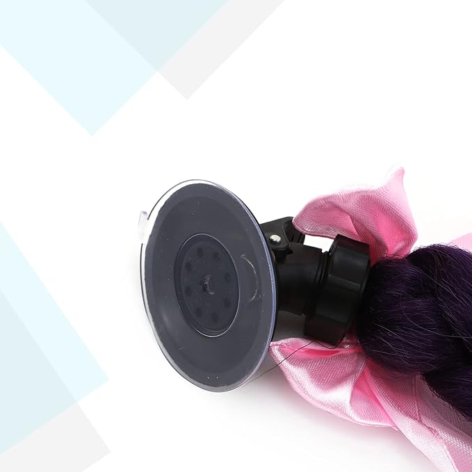 SEGO 1PCS/2PCS Helmet Pigtail Braids with Detachable Suction Cup Bowknot Ponytail Hair Many Colors (Helmet not Included)