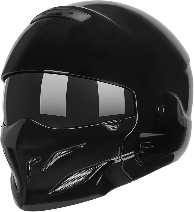 Full Face Motorcycle Helmet for Unisex-Adult Dirt Bike ATV Scooter Cruiser 3/4 Face Motocross Helmet Interchangeable Mouth Cover DOT Approved