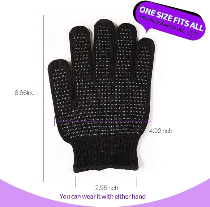 Heat‑Resistant Gloves–Silicone‑Grip Protection for Hair Styling, Curling & Flat Iron, Heat Press, Sublimation–Universal Fit