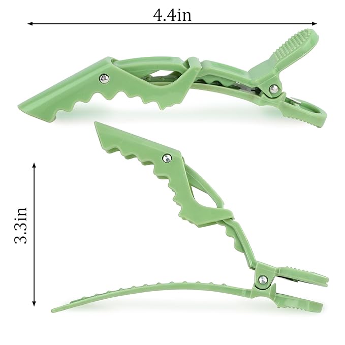 30 Pack Green Alligator Hair Clips for Styling Sectioning Large Salon Pro Hair Clips for Barber Hair Coloring, Cutting, Sectioning Big Gator Clips Hair Styling Accessories for Women Men