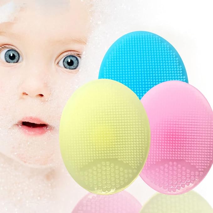 Baby Silicone Shampoo Scalp Brush Shower Body Bath Brush Suction Cup Infant Massage Washing Hair Brushes(2Pcs, Pink)