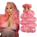 Pink Bundles Human Hair Light Pink Body Wave Bundles 24 24 24 Inch Niegmeag Hair Double Weft Peruvian Virgin Remy Hair Extensions 100g/pc