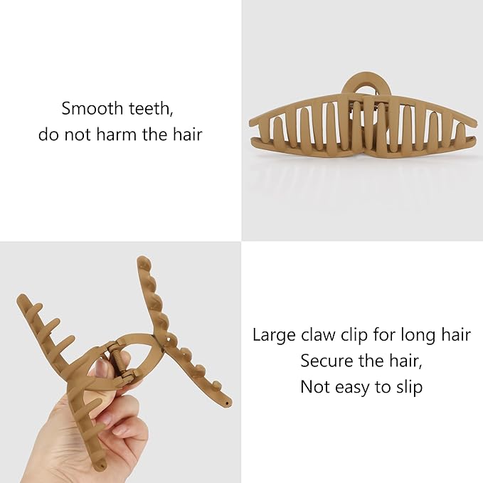 Big Hair Claw Clips Large Matte Butterfly Hair Clips 5.1" Oversize Hair Clip for Long Thick/Thin Hair Barrette Accessories for Women's and Girl's 4 PCS