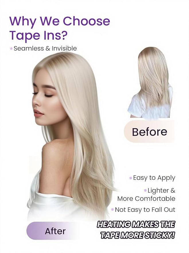 LaaVoo Tape in Hair Extensions Human Hair Ombre Tape in Hair Extensions Real Human Hair Tape in Extensions Natural Black to Grey Silver 20pcs 50grams 16 Inch