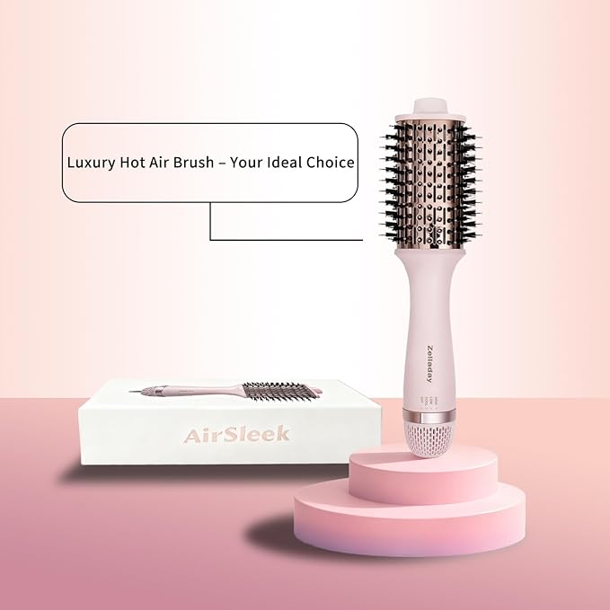 Hot-Air Hair Brushes Hair Dryer Brush Blow Dryer Brush- Dual Ionic Thermal Brush, Titanium Coated, High-Velocity Airflow for Fast Blowouts & Volumizing, Suitable for All Hair Types & Lengths