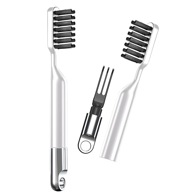 Boar Bristles Hair Brush for Women and Men, Detangling Hair Brush for Smoothing Massage Add Shine, Nylon&Boar Bristles Detangler brush for Hair Healthy (CleanerTool-White)