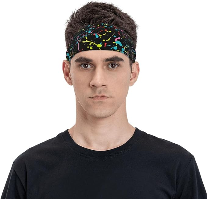 Sports Sweatband for Men and Women, Sweat-Absorbing Headbands for Moisture Wicking, Suitable for Fitness Running Cycling Hiking Yoga Football Exercise
