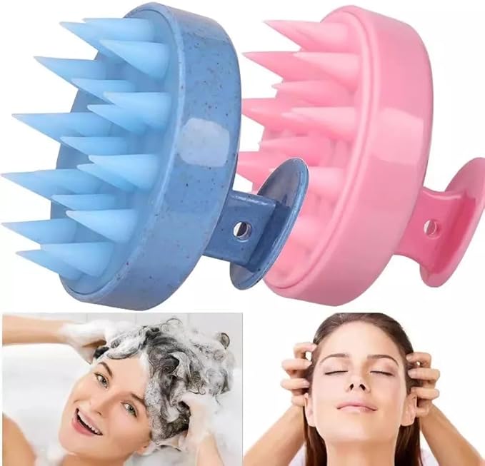 Silicone Scalp Massager for Hair Growth – Shampoo Brush for Shower, Dandruff & Dry Scalp Relief – Soft Silicone Hair Scrubber White