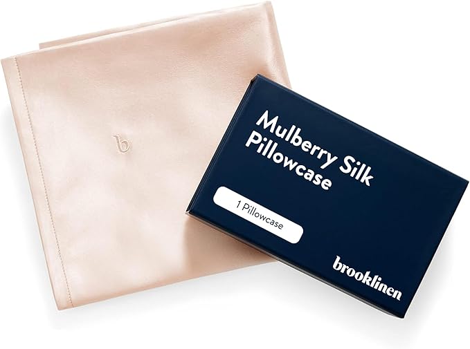 Brooklinen Mulberry Silk Pillowcase – 100% Pure Silk Pillow Case, Soft & Durable, Anti-Friction Comfort, Hight Quality Smooth Texture – Machine Washable & Breathable – King Size (Blush)