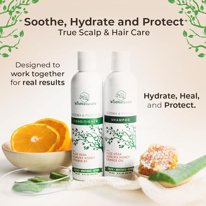 Wild Naturals Eczema and Psoriasis Treatment - Anti-Dandruff Deep Conditioner for Damaged, Dry Hair and Seborrheic Dermatitis Scalp