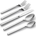 Alata Cube 20-Piece Forged Stainless Steel Flatware Set Cutlery Set,Silverware Set Service for 4,Mirror Finish,Dishwasher Safe