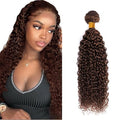 Color 4 Bundles Human Hair Brown Kinky Curly Bundles Brazilian Virgin Soft and Silky Remy Hair Single Bundle 24 Inch Double Weft Chocolate Brown Kinky Curly Bundle 100g