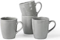 famiware Aurora Coffee Mugs, 14oz Mug Set of 4, Stoneware Mug, Cups for Kitchen, Cappuccino, Latte, Reactive Glaze, Microwave Safe, Scractch-resistant, Slate gray