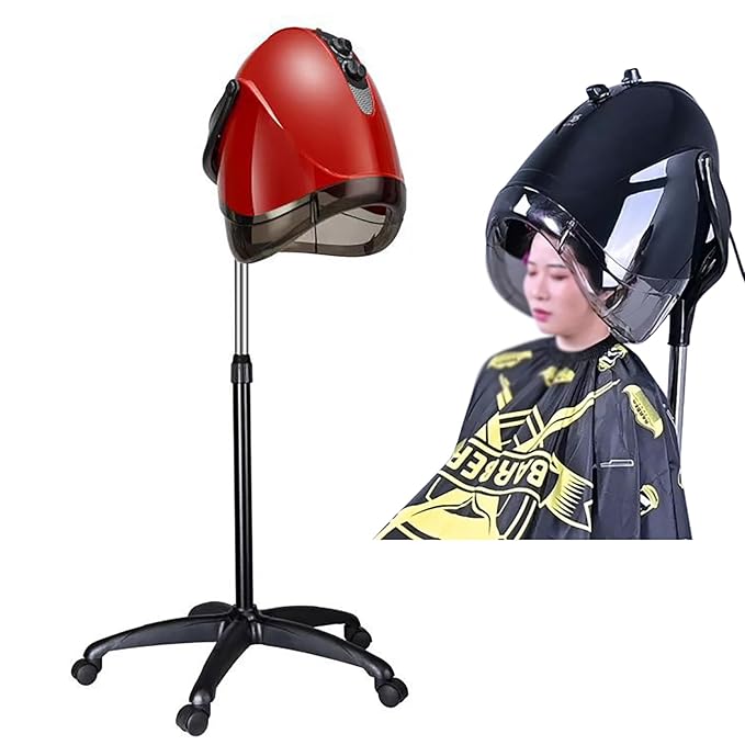 Red,A,Wall Mounted Hair Dryer,Fast Hair Drying Low Noise,Timer 0-60 Min,Steamer Hat Deep Conditioning Heat Steaming Salon Equipment Hooded Machine Used in Hair Processor