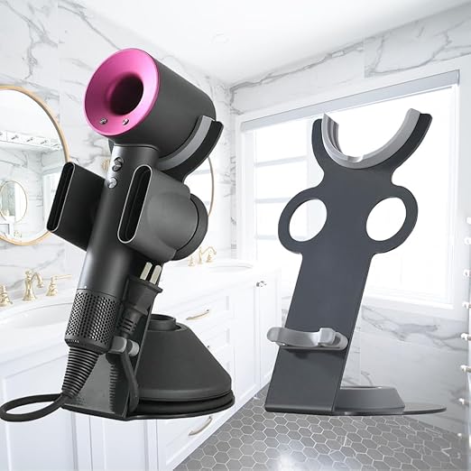 Foho Hair Dryer Holder for Dyson Supersonic, Magnetic Stand with Power Plug Cable Organizer, Bathroom Organizer Supersonic Dryer, Diffuser and Nozzles