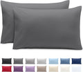 Bare Home Microfiber Pillow Cases - Standard Size Set of 2 - Cooling Pillowcases - Double Brushed - Easy Care - Envelope Closure (Standard Pillowcase Set of 2, Grey)