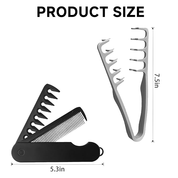 Texture Comb for Men, Voluminous Wide Tooth Comb for Fluffy & Textured Hairstyles