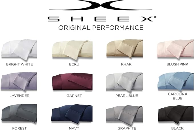 SHEEX Original Performance Cooling Pillowcases, Ultra-Soft King Pillowcase Set, 2 Cooling Pillow Covers, Carolina Blue