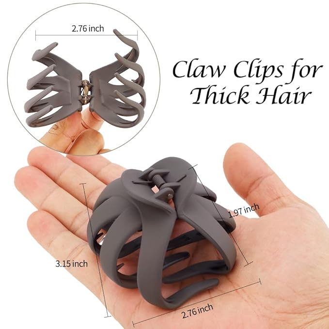 Hair Clips Claw Clips for Thick Hair 5Pcs Large Hair Clips 3.15'' Big Octopus Hair Clip Long Thick Medium Hair Neutral Jumbo Jaw Clips Hair Accessories for Women Girls