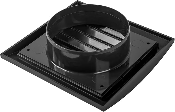 Repa Market 4 Inch White Dryer Vent Hood/Duct Cover for Walls or Ceiling/ABS Plastic Louvered Air Grille with Built-In Mesh Screen/Exhaust and Dryer Vent Covers for Indoor & Outdoor Use
