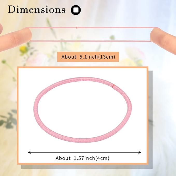 Unaone Hair Elastics Ties, 300 PCS Stretchable Rubber Hair Band No Crease Hair Band 2mm for Thin Hair, Suitable for Women, Men, Girls and Boys