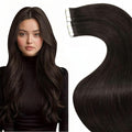 LaaVoo 26 Inch Tape in Hair Extensions Human Hair 65g Tape in Extensions Human Hair Dark Brown #2 Brown Hair Extensions Real Human Hair 20pcs