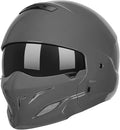 Full Face Motorcycle Helmet for Unisex-Adult Dirt Bike ATV Scooter Cruiser 3/4 Face Motocross Helmet Interchangeable Mouth Cover DOT Approved